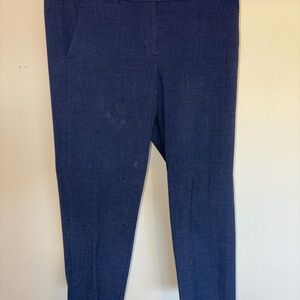LOFT Deep Blue Textured Pants